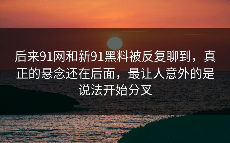 后来91网和新91黑料被反复聊到,真正的悬念还在后面,最让人意外的是说法开始分叉 后来91网和新91黑料被反复聊到,真正的悬念还在后面,最让人意外的是说法开始分叉