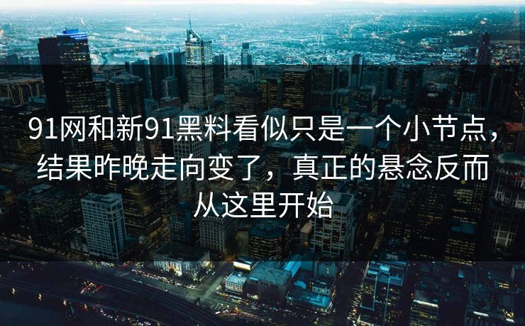 91网和新91黑料看似只是一个小节点,结果昨晚走向变了,真正的悬念反而从这里开始 91网和新91黑料看似只是一个小节点,结果昨晚走向变了,真正的悬念反而从这里开始