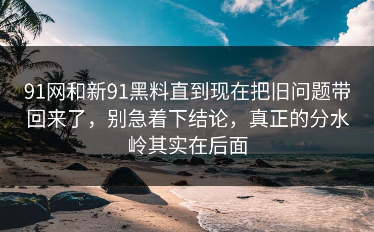 91网和新91黑料直到现在把旧问题带回来了,别急着下结论,真正的分水岭其实在后面 91网和新91黑料直到现在把旧问题带回来了,别急着下结论,真正的分水岭其实在后面